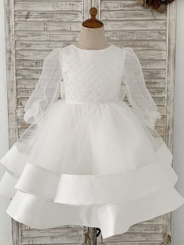 Ball-Gown/Princess Tulle Knee-length Flower Girl Dress