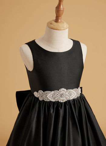 Ball-Gown/Princess Satin Sweep Train Flower Girl Dress