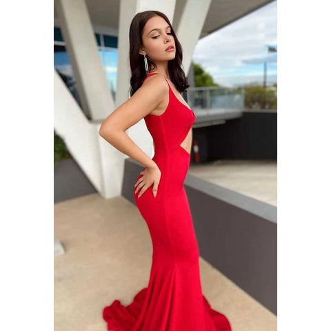 Vestido de fiesta largo con escote cuadrado, aberturas en la espalda y corte en forma de tubo