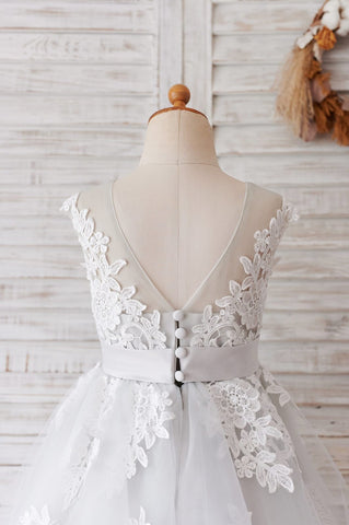 Lace Tulle Knee-length Purple Dress (2003227696)