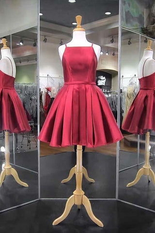 Robe de bal de promo bleu marine à fines bretelles en satin, collection 2023, référence PD040