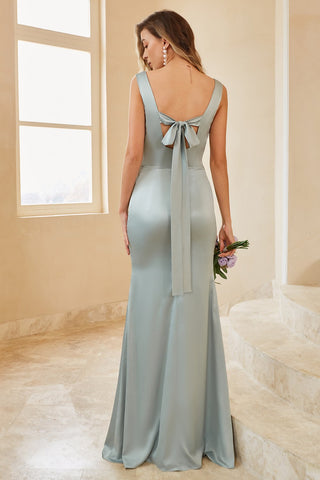 Satin Bridesmaid Dress with Slit