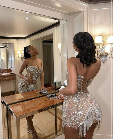 21st Birthday Outfit Dress Luxurious Heavy Handmade Party Dress Stunning Homecoming Dress Y1537