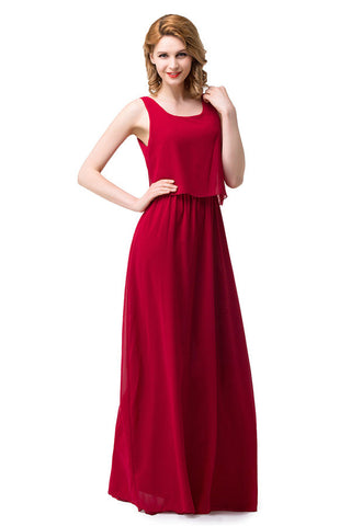 Floor-length A-line Square Chiffon Bridesmaid Dresses