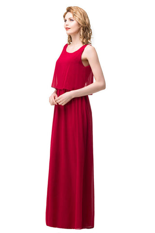 Floor-length A-line Square Chiffon Bridesmaid Dresses