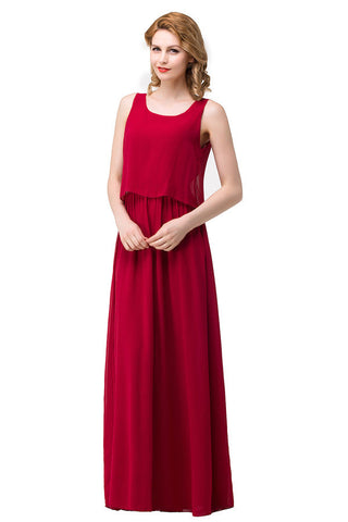 Floor-length A-line Square Chiffon Bridesmaid Dresses