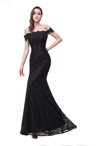 Floor-Length Mermaid Lace Off Shoulder Bridesmaid Dresses