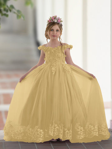 Ball-Gown/Princess Lace Sweep Train Pink Birthday Dress