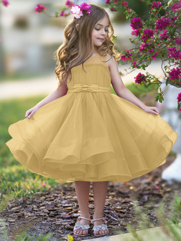 Ball-Gown/Princess Tulle Knee-length Flower Girl Dress