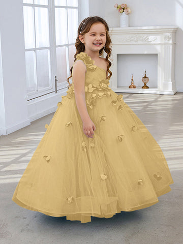 Ball-Gown/Princess Tulle Floor-length Flower Girl Dress