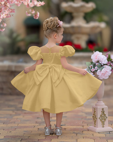 Ball-Gown/Princess Satin Knee-length Flower Girl Dress