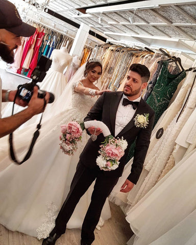 Gorgeous Long A-line Off-the-shoulder Wedding Dresses with Sleeves