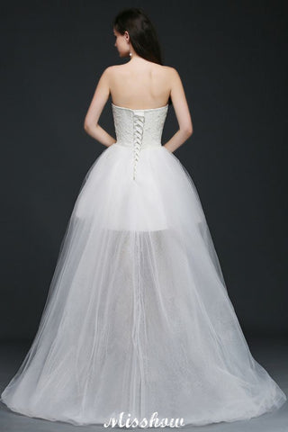 Hi-Lo Tulle A-line Lace Wedding Dress