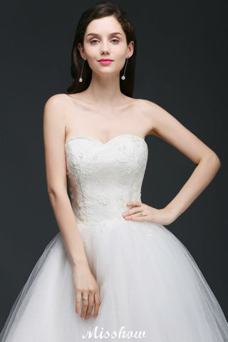 Hi-Lo Tulle A-line Lace Wedding Dress
