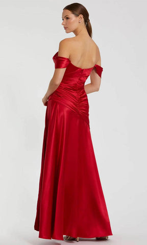 Off-Shoulder Ruched Detail Prom Gown
