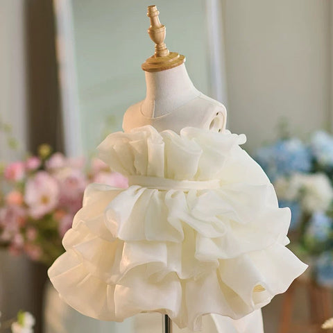 Tulle Knee-length 1st Birthday Baby Girl Dress