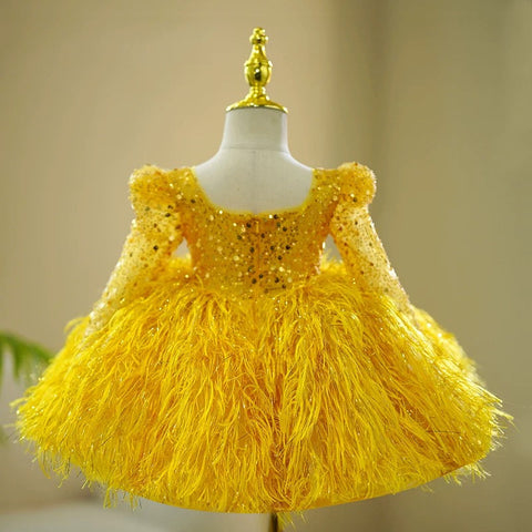 Tulle Knee-length Champagne Girl Dress
