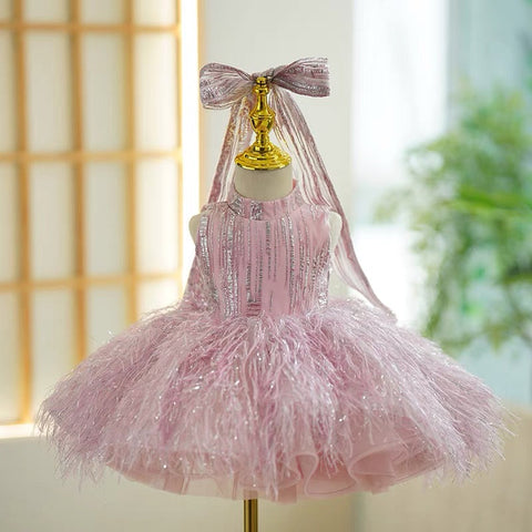 Champagne 1st Birthday Baby Girl Dress