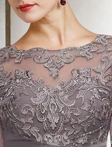 Chiffon half Sleeves Mother of the Bride Pantsuits with Lace