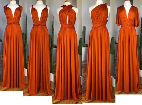 Sheath Sleeveless Orange Infinity Bridesmaid Dresses Multiway Dress