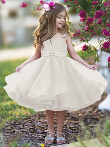 Ball-Gown/Princess Tulle Knee-length Flower Girl Dress