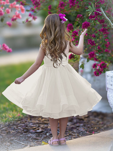 Ball-Gown/Princess Tulle Knee-length Flower Girl Dress