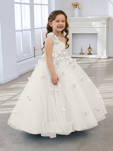 Ball-Gown/Princess Tulle Floor-length Flower Girl Dress