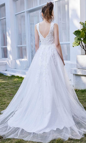 Sleeveless V-Neck A-line Long Dress