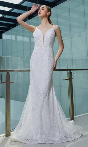 Glittered Sheath V Back Dress