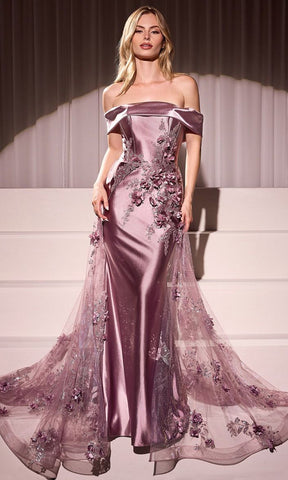 Floral Off-Shoulder Evening Dress