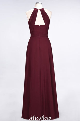 Jewel Sleeveless Floor-Length Bridesmaid Dress Ruffles Spaghetti aline Maid of Honor Dress