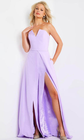 Strapless Double Slit Jumpsuit With Overskirt