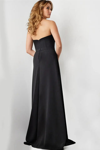 Strapless Double Slit Jumpsuit With Overskirt
