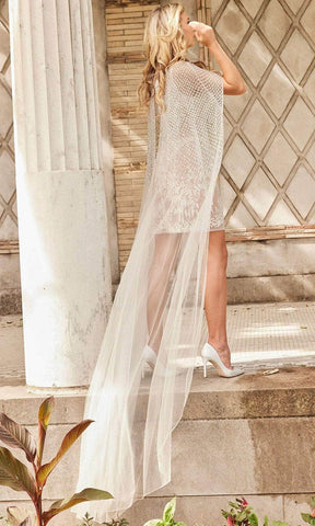 High Neck Beaded Bridal Dress