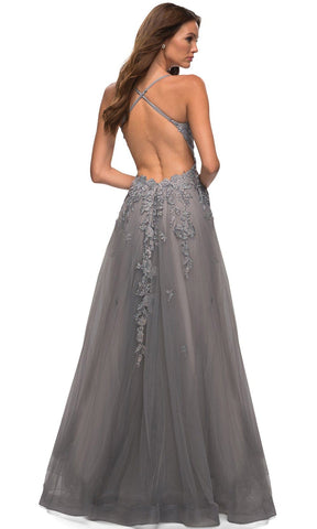 Lace Applique Tulle Gown