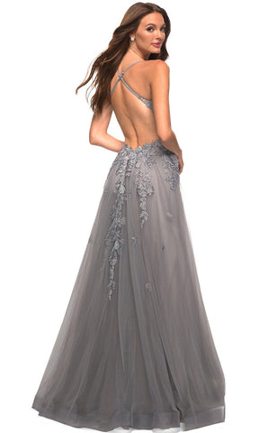 Lace Applique Tulle Gown