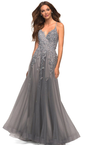 Lace Applique Tulle Gown