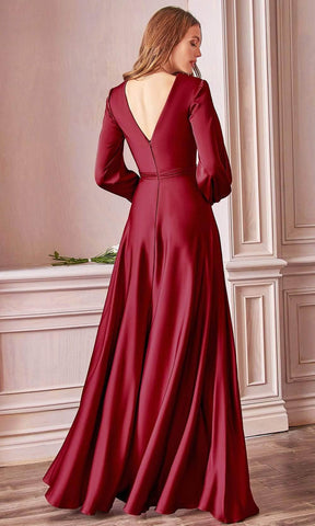 Long Sleeve High Slit Gown