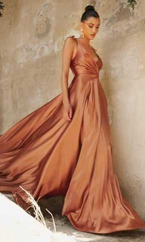 Flowy Satin A-Line Gown