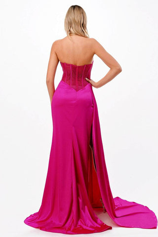 Fitted Satin Formal Gown