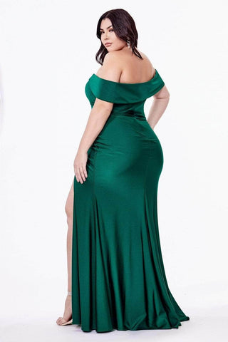 Off Shoulder Fitted Jersey Long Gown