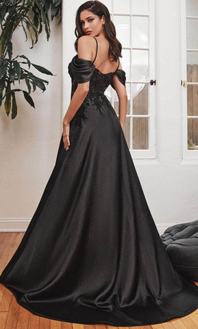 Off Shoulder Satin Long Prom Dress