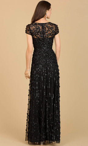 Cap Sleeve Embroidered Evening Dress