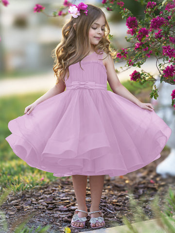 Ball-Gown/Princess Tulle Knee-length Flower Girl Dress