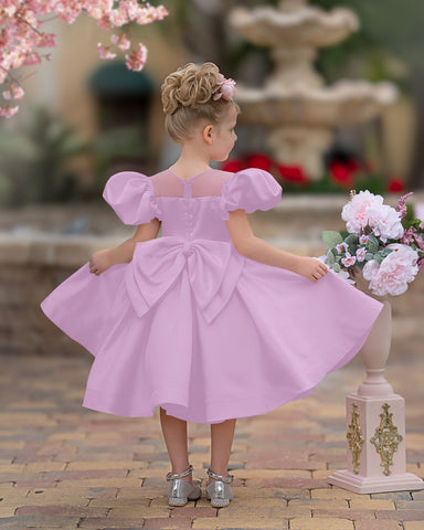 Ball-Gown/Princess Satin Knee-length Flower Girl Dress