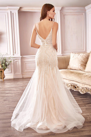 Long Formal Mermaid Style Wedding Gown