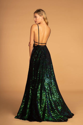 Long Fully Sequins Prom Formal Ball Gown