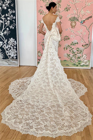 Long Mermaid Lace Off-the-shoulder Wedding Dresses