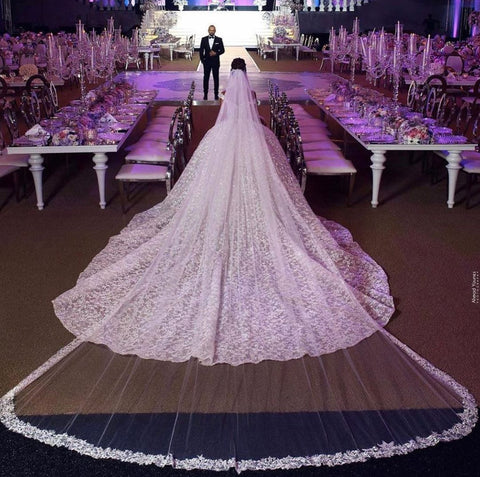 Long Princess Off-the-shoulder Lace Wedding Dress