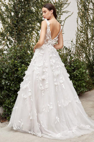 Long White Couture Floral Wedding Dress